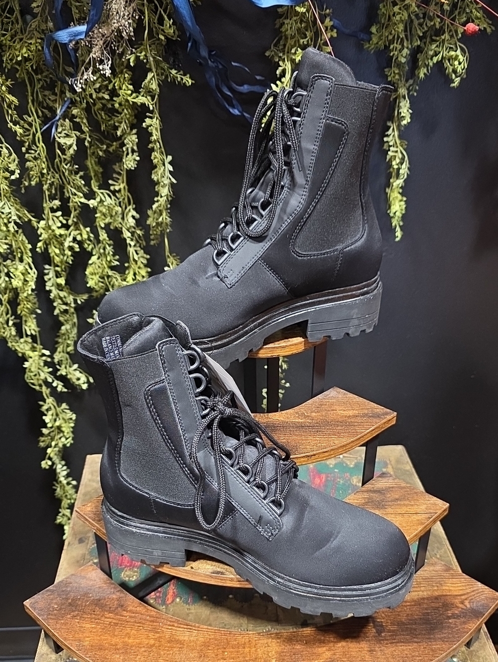 XOTO Black Lace-Up Tactical Style Combat Boot